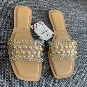 Zara flat slide sandal size 6.5